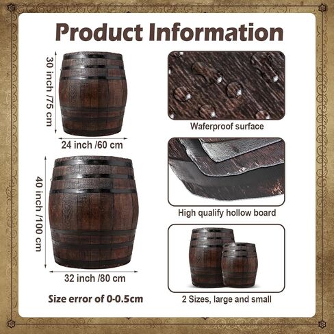 2 Pcs Western Cowboy Party Decoration 40" H 30" H Wine Barrel Decor Pirate Party Decorations Large Cardboard Wine Barrel Wild West Cardboard Decoration Western Photo Booth Props Decor in Saudi Arabia