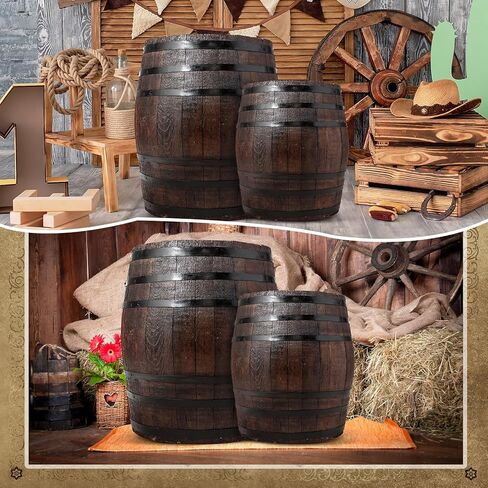2 Pcs Western Cowboy Party Decoration 40" H 30" H Wine Barrel Decor Pirate Party Decorations Large Cardboard Wine Barrel Wild West Cardboard Decoration Western Photo Booth Props Decor in Saudi Arabia
