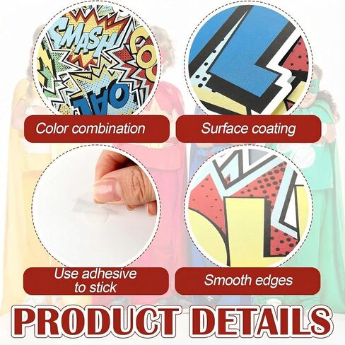 Tinlade 10 Pcs Hero Paper Cutouts Hero Themed Party Decorations Action Sign Reusable Action Sound Effect Paper Sign Photo Props for Birthday Party Favor Supplies Wall Decor in Saudi Arabia