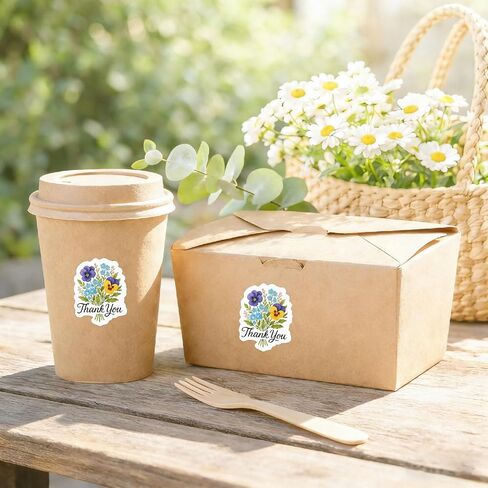 ملصقات زهرة شكرًا لك للتغليف، 200 قطعة من ملصقات الختم على شكل ظرف زهور، ملصقات شكرًا للشركات الصغيرة، هدايا الحفلات وسجلات القصاصات in Kuwait