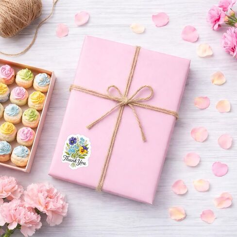 ملصقات زهرة شكرًا لك للتغليف، 200 قطعة من ملصقات الختم على شكل ظرف زهور، ملصقات شكرًا للشركات الصغيرة، هدايا الحفلات وسجلات القصاصات in Kuwait