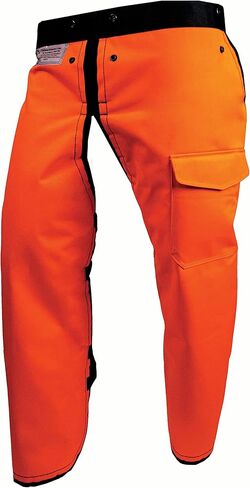 Notch Hi-vis Safety Orange Apron Style Chainsaw Chaps, Type A Frontal Protection 5 Layer Chain-Stopping Protective Fiber in Kuwait