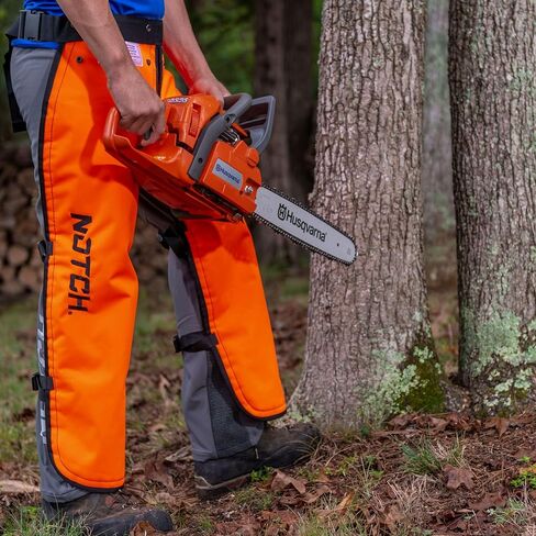 Notch Hi-vis Safety Orange Apron Style Chainsaw Chaps, Type A Frontal Protection 5 Layer Chain-Stopping Protective Fiber in Kuwait