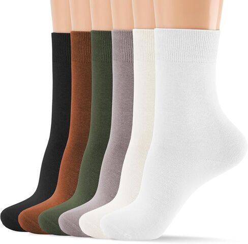 جوارب MORECOO مكشكشة للسيدات، جوارب مكشكشة ذات أساور دوارة قابلة للتنفس من القطن المحبوك الخس المكشكش بطول منتصف الساق 6 عبوات in Kuwait