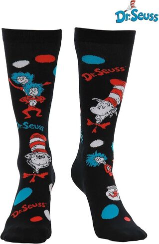 elope Dr. Seuss Cat in the Hat Pattern High Socks for Adults in Saudi Arabia
