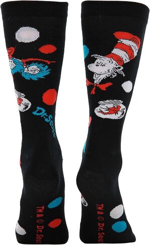 elope Dr. Seuss Cat in the Hat Pattern High Socks for Adults in Saudi Arabia