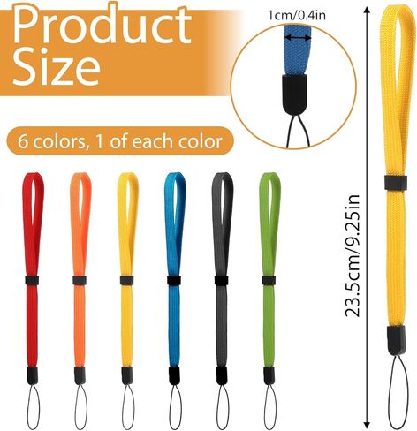 6 Pcs Hand Wrist Strap Lanyard 6 Colours Flashlight Lanyards Water Bottle Lanyard Keychain Wristlet Camera Straps Wrist Adjustable Nylon Strap for Cell Phone Camera USB in Saudi Arabia