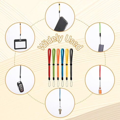 6 Pcs Hand Wrist Strap Lanyard 6 Colours Flashlight Lanyards Water Bottle Lanyard Keychain Wristlet Camera Straps Wrist Adjustable Nylon Strap for Cell Phone Camera USB in Saudi Arabia