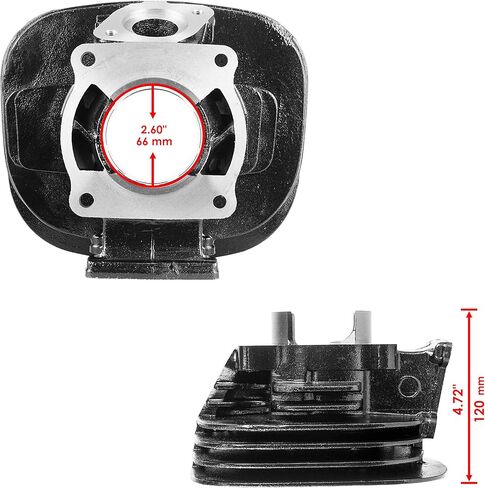 Caltric Cylinder Piston Ring Gasket Compatible with Yamaha Blaster 200 YFS200 1988-2006 Bore 66 mm in Saudi Arabia