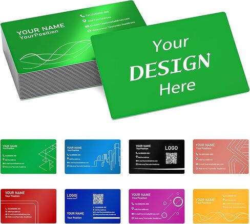 Custom Metal Business Cards 20-500pcs,Personalized Metal Business Cards Double-sided Engraved Logo Text,0.5mm Aluminum Business Cards Customizable,for Trade Shows & Networking,Branding in Saudi Arabia