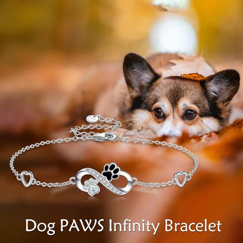 Paw Print Bracelet for Women Silver Plated Infinity Bracelets Cat Dog Mom Jewelry for Women Mom in Saudi Arabia
