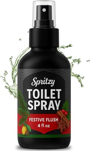 Toilet Spray (4 fl oz) | 600+ Sprays | Poo Spray w/Many Scents – Restroom & Bathroom Odor Eliminator – Essentials for a Fresh, Confident Bathroom (Festive Flush) in Saudi Arabia