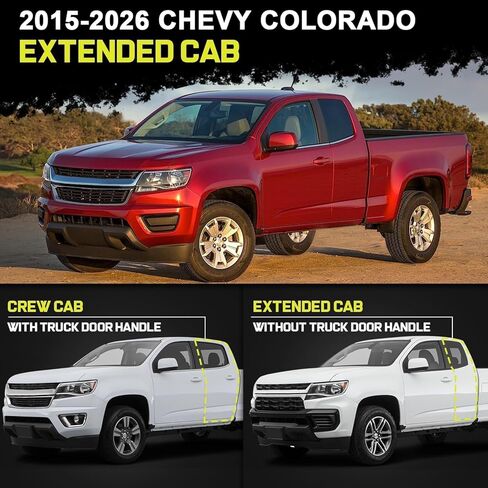 لوحات تشغيل BINARY STAR متوافقة مع 2015-2026 Chevy Colorado/GMC Canyon Double Cab Extended Cab. قضبان كولورادو نيرف مع خطوة الوصول إلى السرير والخطوة المركزية. خطوات جانبية من الفولاذ الكربوني مقاس 6 بوصة. in Kuwait