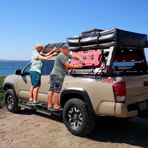 لوحات تشغيل BINARY STAR متوافقة مع 2015-2026 Chevy Colorado/GMC Canyon Double Cab Extended Cab. قضبان كولورادو نيرف مع خطوة الوصول إلى السرير والخطوة المركزية. خطوات جانبية من الفولاذ الكربوني مقاس 6 بوصة. in Kuwait