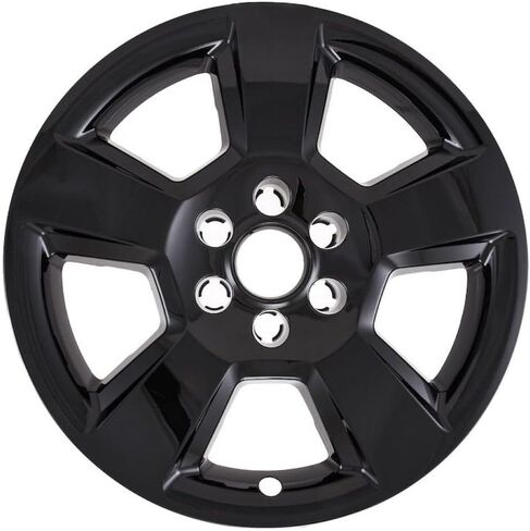 Impostor Wheel Skins Fits Chevrolet Silverado 1500 2014-2018 Set of 4 Wheel Covers 20 Inch Diameter 5 Spoke Gloss Black Painted ABS Plastic Snap-On Installation Coast To Coast IWCIMP490BLK in Saudi Arabia