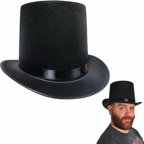 قبعة سوداء للرجال والنساء البالغين، قبعات الساحر Ringmaster للبالغين، قبعة الحفلات، زي تنكري كوميدي in Kuwait