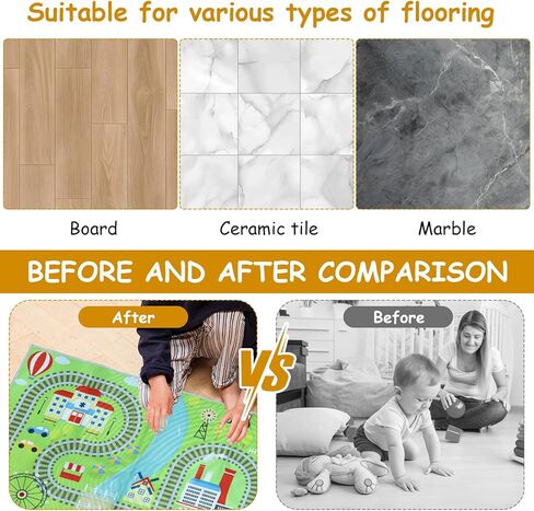 سجادة لعب سجادة الأطفال، سجادة سيارة للأطفال لعبة السيارات، سجادة لعب تعليمية لحركة المرور على الطرق في المدينة، سجادة لعب متعددة الألوان، سجادة لعب للأطفال قابلة للطي غير قابلة للانزلاق لغرفة اللعب والمنزل الداخلي والخارجي (47.24 × 34.19 بوصة) in Kuwait