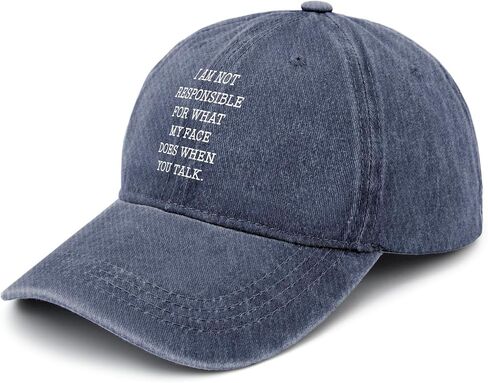 I Am Not Responsibles for What My Face Does When You Talk Hat for Mens Funny Navy Blue in Saudi Arabia