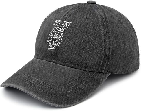 Let's Assume I'm Right It Will Save time Hat for Men Stylish Washed Distressed in Saudi Arabia