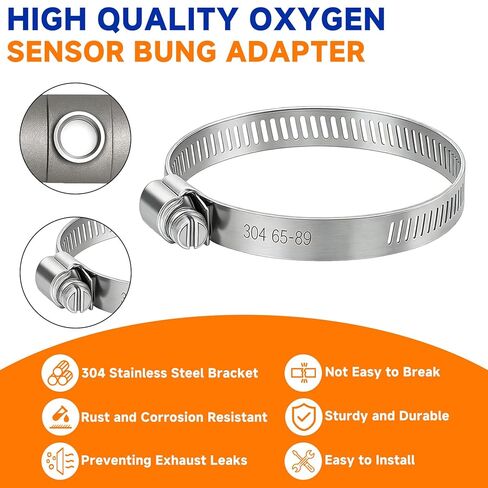 60012 مجموعة أدوات استشعار الأوكسجين مع M18 × 1.5 خيط من الفولاذ المقاوم للصدأ مشبك أنبوب العادم وحشية o2 مجموعة محول الاستشعار لأنظمة قياس نسبة الهواء والوقود الإلكترونية لحقن الوقود في السيارة in Kuwait