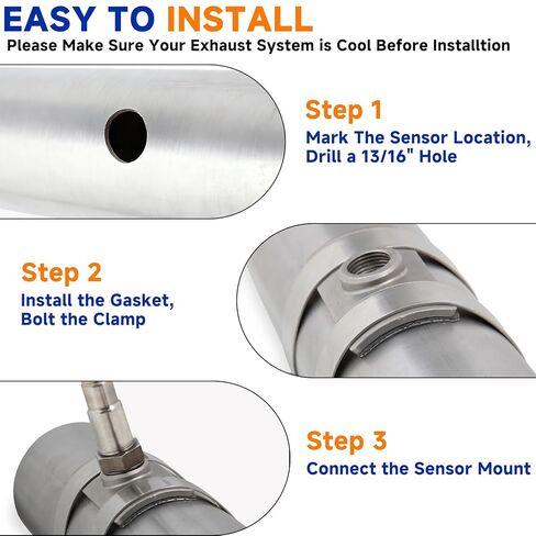 60012 مجموعة أدوات استشعار الأوكسجين مع M18 × 1.5 خيط من الفولاذ المقاوم للصدأ مشبك أنبوب العادم وحشية o2 مجموعة محول الاستشعار لأنظمة قياس نسبة الهواء والوقود الإلكترونية لحقن الوقود في السيارة in Kuwait