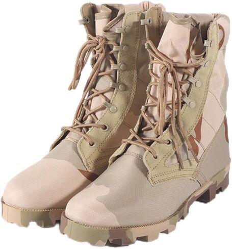 Men's Lace Up High Top Suede Leather Tactical Military Camo Boots Lightweight Waterproof Non Slip Sole Hiking Climbing Combat Desert Army Boots for Outdoor Work Camping Hunting Training Motorcycle in Saudi Arabia