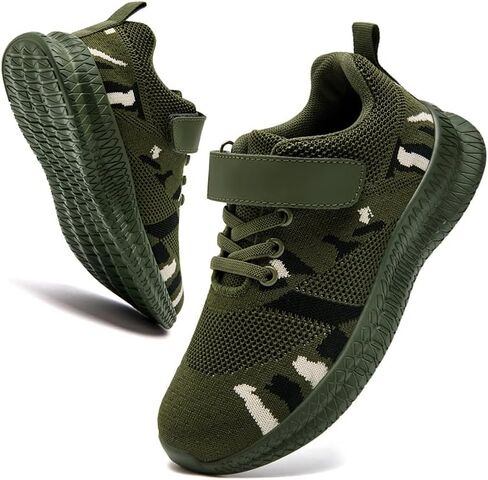 Big Kids Camo Sneakers Lightweight Breathable Mesh Athletic Shoes for Boys & Girls, Non-Slip Rubber Sole for School, Playground Walking & Running in Saudi Arabia