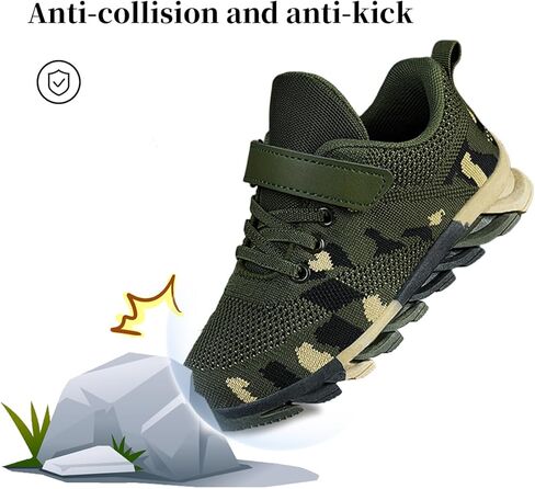 Big Kids Camo Sneakers Lightweight Breathable Mesh Athletic Shoes for Boys & Girls, Non-Slip Rubber Sole for School, Playground Walking & Running in Saudi Arabia