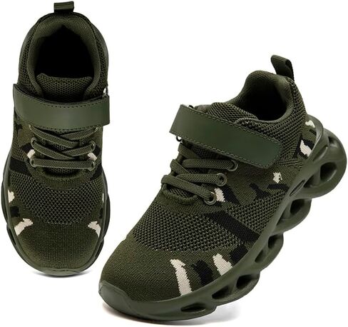 Big Kids Camo Sneakers Lightweight Breathable Mesh Athletic Shoes for Boys & Girls, Non-Slip Rubber Sole for School, Playground Walking & Running in Saudi Arabia