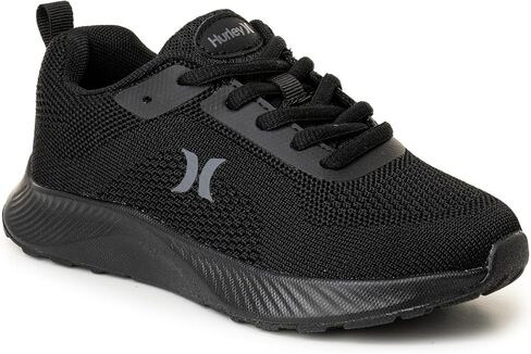 أحذية رياضية خفيفة الوزن برباط من Hurley Kids - أحذية للجري واللعب للأولاد والبنات مع شبكة مسامية، ونعل داخلي مبطن وجر متين - حذاء رياضي يومي للمدرسة، والرياضة والملابس الكاجوال، Excel in Saudi Arabia