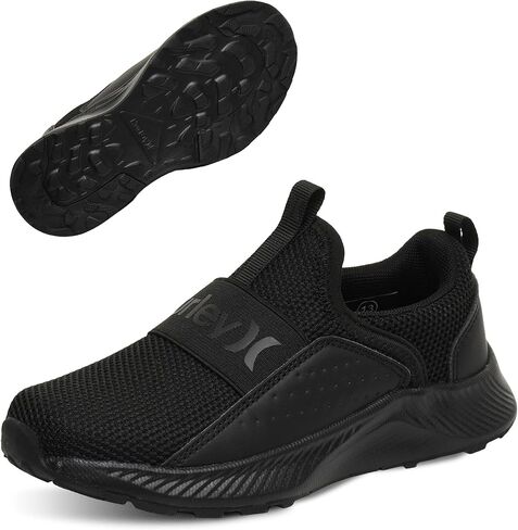 Hurley Kids’ Cameron Slip-On Sneakers – Boys & Girls Lightweight Athletic Shoes with Elastic Band, Breathable Mesh Upper & Cushioned Insole – Easy On/Off Running Shoe for School & Play in Saudi Arabia