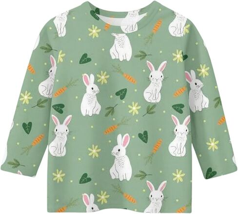 Boys Easter Shirt Summer 3/4 Sleeve Tween Shirts Rabbit Print Tops Holiday Cute Blouses Fitted Clothes 2-13Y in Saudi Arabia