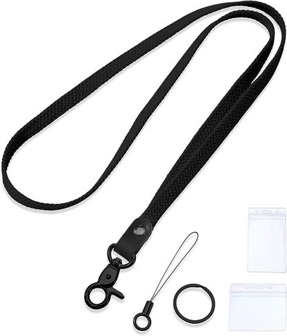 Teachers Stretchy Lanyard for Keys ID Badges with Waterproof ID Card Holders Thin Cute Long Neck Lanyard for Women Men Wallet Phone(Beige) in Saudi Arabia
