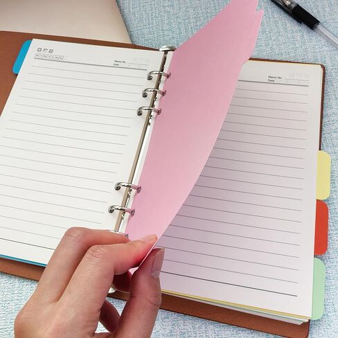 4 عبوات من فواصل المجلدات مقاس A5، ومقسم فهرس الورق، وصفحة علامات تبويب أفقية لدفاتر الملاحظات الحلقية ذات 6 فتحات، ومذكرات السفر، ومخطط شخصي (5 ألوان، A5) in Kuwait