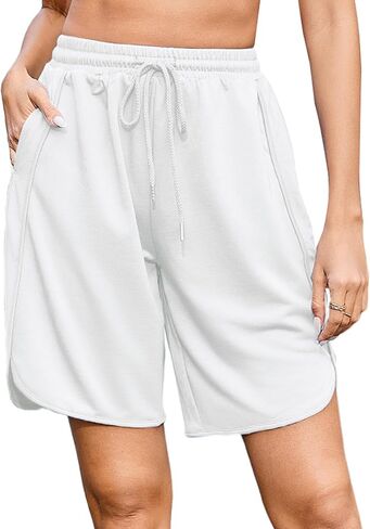 Quenteen Bermuda Shorts for Women 9" Women's Athletic Gym Jogger Sweat Casual Loose Shorts in Saudi Arabia