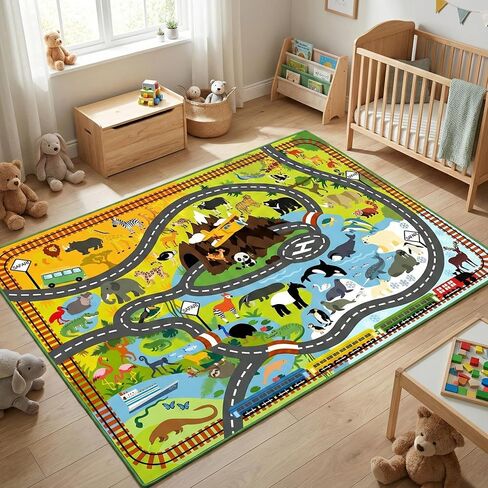 Dinosaur Area Rug for Boys Bedroom, Kids Rugs for Playroom 5x7, Educational Alphabet Carpet for Classroom Nursery, Non Slip Floor Mat for Toddler Learning in Saudi Arabia