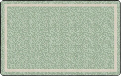 Flagship Carpets Farmhouse Leaves Classroom Educational Area Rug for Kids and Teachers, Durable Quality for Schools, Preschool, Daycare, Learning Centers, and Home, 7'6" x 12' - Sage in Saudi Arabia