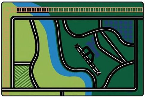 Carpets for Kids 6900 Transportation Fun Playroom Block Play Kids Room Rug 6ft X 9ft Rectangle Green in Saudi Arabia