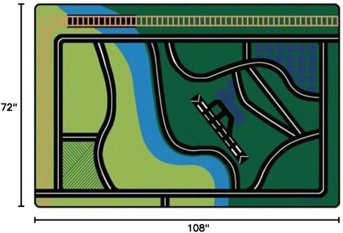 Carpets for Kids 6900 Transportation Fun Playroom Block Play Kids Room Rug 6ft X 9ft Rectangle Green in Saudi Arabia