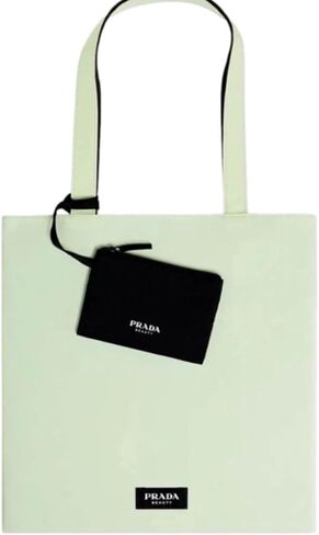 Prada Reversible FLAT Black Light Green Beauty Fragrance Tote Bag with Pouch (14L X 14H) - 0741 in Saudi Arabia