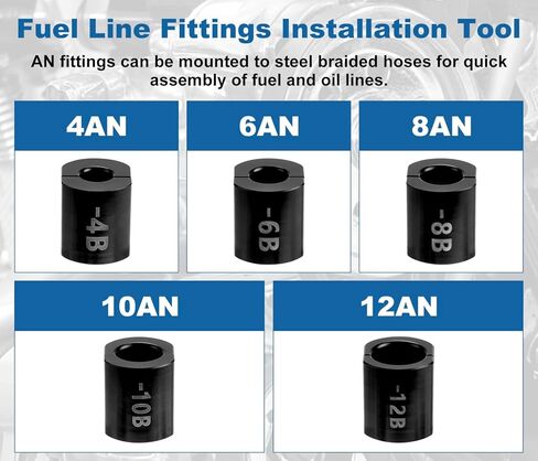 مجموعة أدوات تركيب خط الوقود العالمية - تناسب أحجام 4AN-16AN، متوافقة مع خراطيم 4AN/6AN/8AN/10AN/12AN وصواميل المقبس، مع وظائف توصيل/فصل السيارات in Kuwait