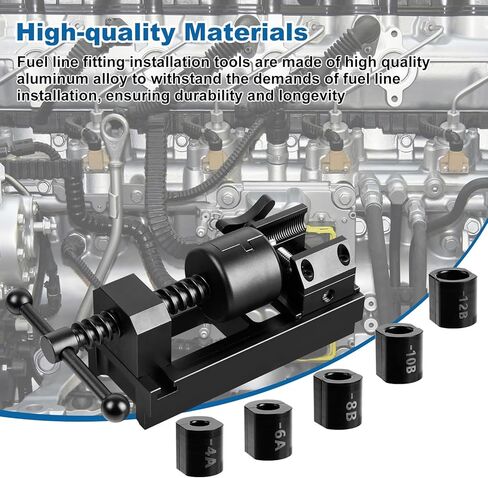 مجموعة أدوات تركيب خط الوقود العالمية - تناسب أحجام 4AN-16AN، متوافقة مع خراطيم 4AN/6AN/8AN/10AN/12AN وصواميل المقبس، مع وظائف توصيل/فصل السيارات in Kuwait