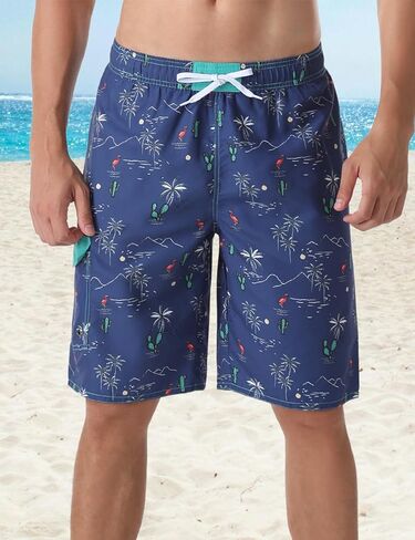 Men's Swim Trunks Quick Dry Long Beach Board Shorts with Mesh Liner in Saudi Arabia