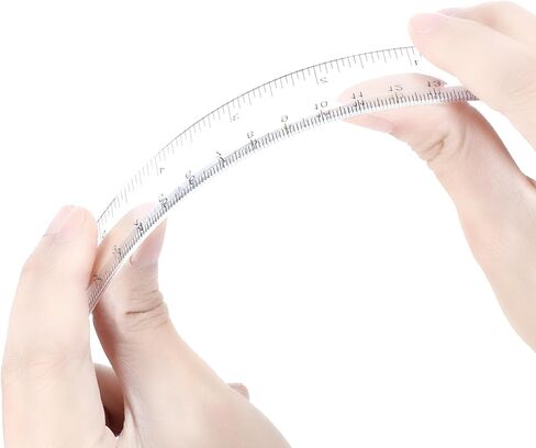 مسطرة شفافة مقاس 6 بوصات، قطعتان من مسطرة بلاستيكية شفافة بمقياس مزدوج، أداة قياس عملية للطلاب والمدرسين والمكتب للاستخدام اليومي in Kuwait