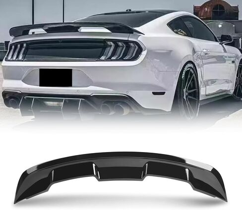 Rear Trunk Spoiler Wing Compatible with 2015-2024 Mustang V6/V8/Shelby/GT/EcoBoost 2-Door Coupe Models, GT500 GT350 Style Car Spoiler Wing for Mustang Decklid Lip Wing Carbon Fiber in Saudi Arabia
