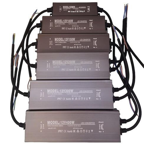 1pcs Lighting Power Supply IP67 AC 100~265V to DC 12V/24V Outdoor LED Driver 60W 100W 150W 200W 300W 400W Transformer(24V100W) in Saudi Arabia