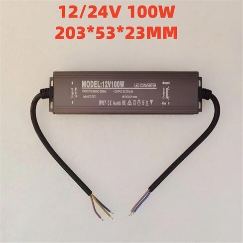 1pcs Lighting Power Supply IP67 AC 100~265V to DC 12V/24V Outdoor LED Driver 60W 100W 150W 200W 300W 400W Transformer(24V100W) in Saudi Arabia