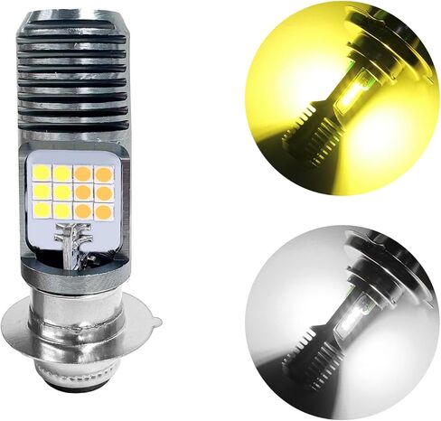 مصابيح أمامية للدراجة النارية 9-16 فولت PX15D LED، لمبة هالوجين فائقة السطوع 3030 رقاقة بديلة لمصباح الهالوجين المقاوم للماء عالي/منخفض الشعاع LED لمعظم الدراجات النارية ATVs (أبيض) in Kuwait