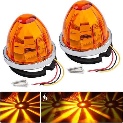 TMH قطعتان من عدسات البطيخ الشفافة الكهرمانية LED القوية وأضواء التحديد الثابتة، إزالة العلامات الجانبية، وظيفة مزدوجة، مصابيح سقف علوي للذيل لشاحنة المقطورة التقاط حافلة فان RV in Kuwait
