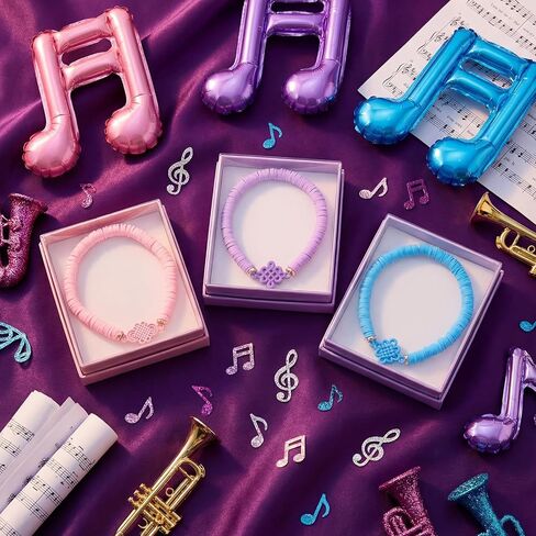 Tondiamo 24 Pcs Kpop Knot Bracelets Party Favors, Music Knot Polymer Clay Beaded Bracelets Bulk for Music Kpop Theme Birthday Disco Party Supplies Gifts Supplies in Saudi Arabia